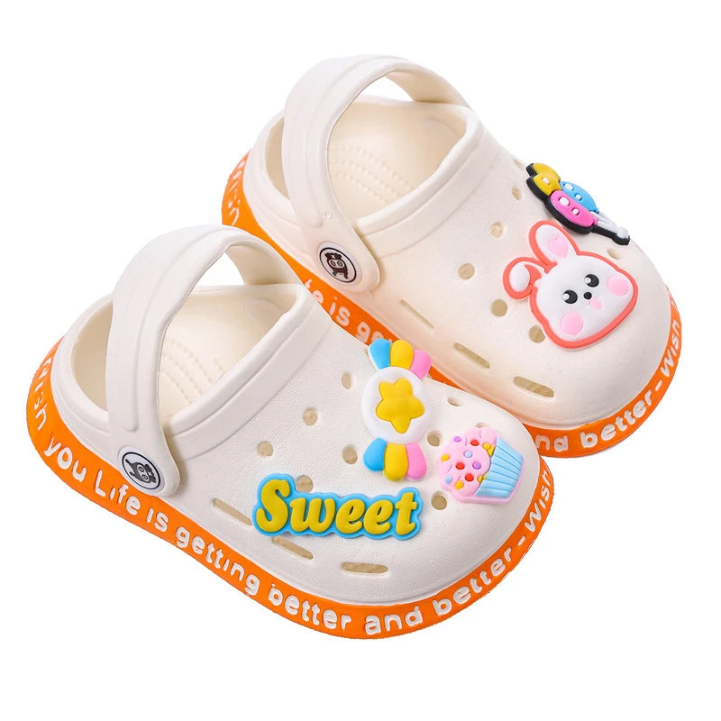 Sandales d’intérieur cute pour filles et garçons, Semelle souple antidérapante et léger.