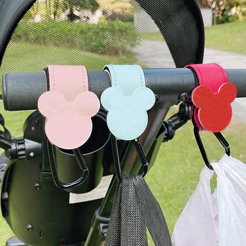 Leather Baby Bag Stroller Hook Rotatable Cart Organizer
