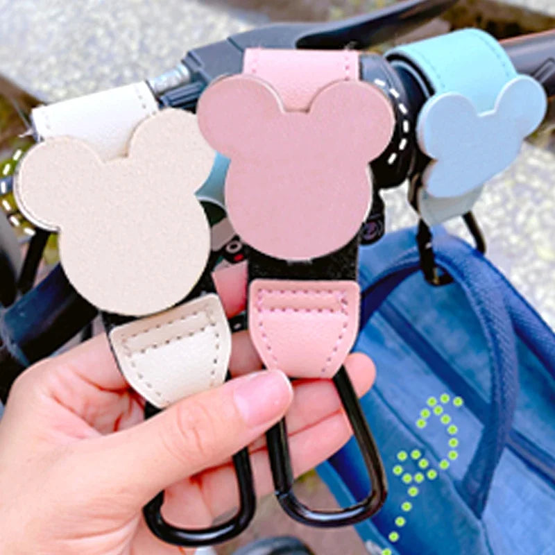 Leather Baby Bag Stroller Hook Rotatable Cart Organizer