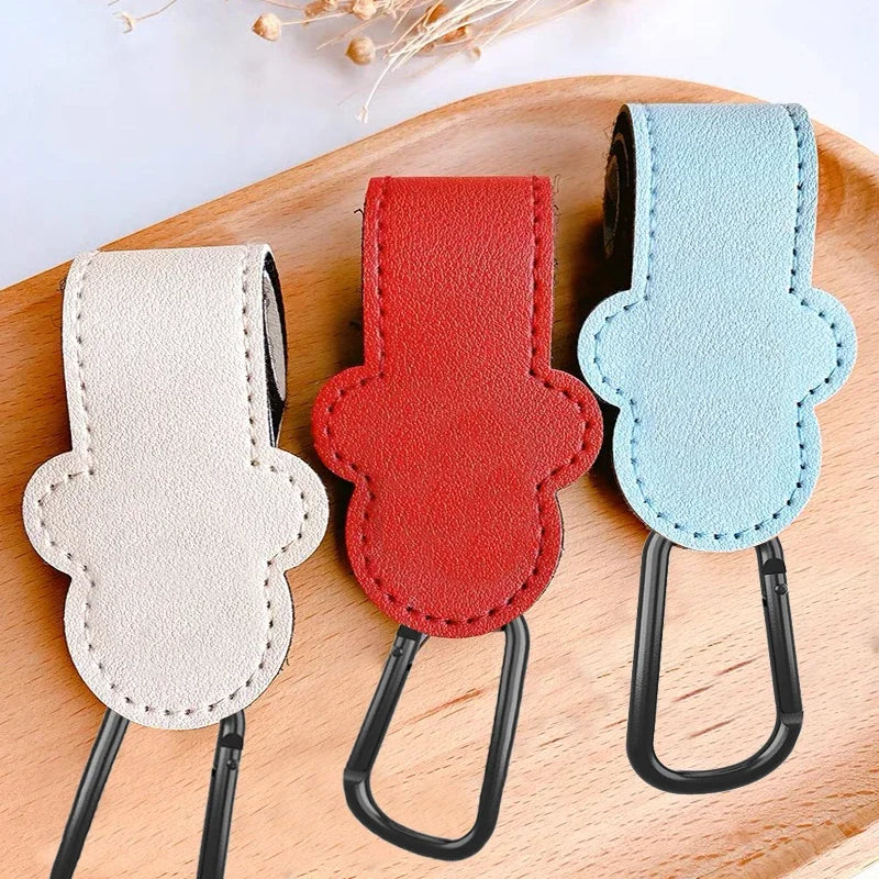 Leather Baby Bag Stroller Hook Rotatable Cart Organizer