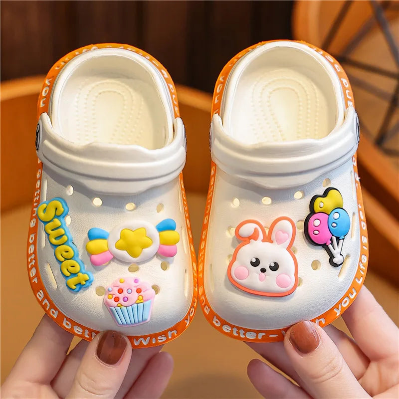 Sandales d’intérieur cute pour filles et garçons, Semelle souple antidérapante et léger.