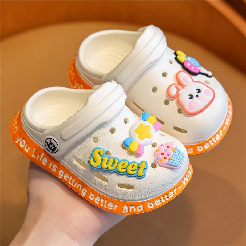 Sandales d’intérieur cute pour filles et garçons, Semelle souple antidérapante et léger.