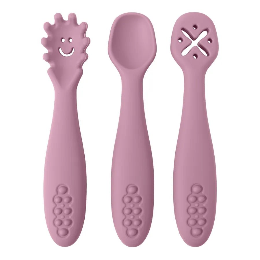 3PCS Silicone Spoon Fork For Baby Utensils Set Feeding Food Toddler Learn To Eat Training Soft Fork Cutlery Children's Tableware - BABYONCLOUDS