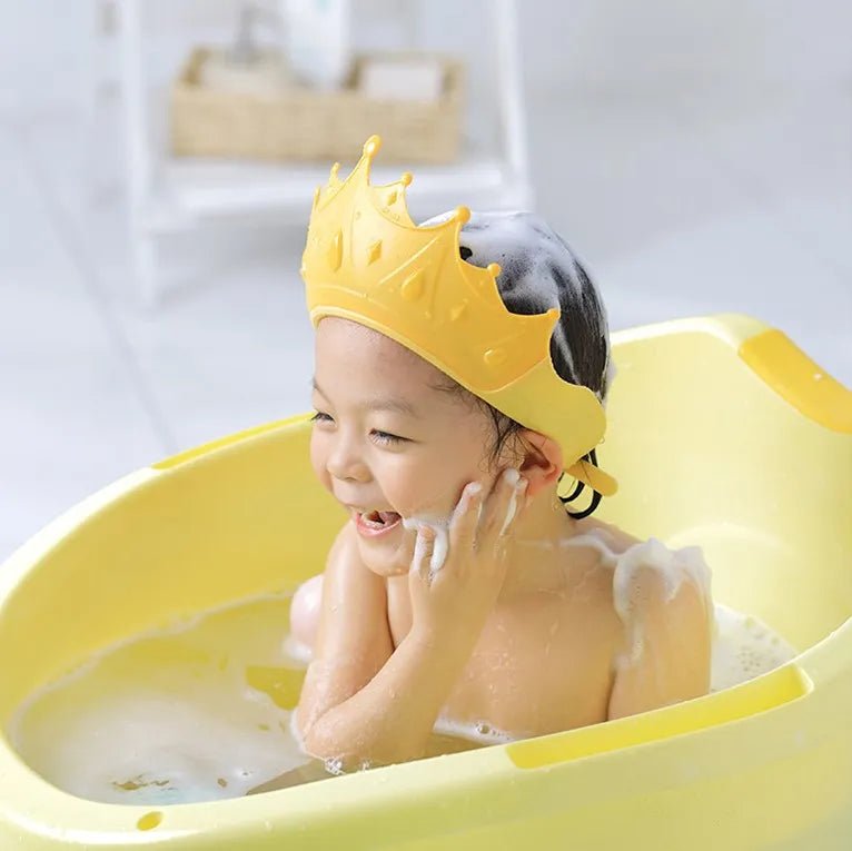 Baby Swim Shower Cap Bath Shampoo Adjustable Eye Protection Head Water Cover Baby Care Wash Hair Shower Cap For 0-6 Years Kids - BABYONCLOUDS