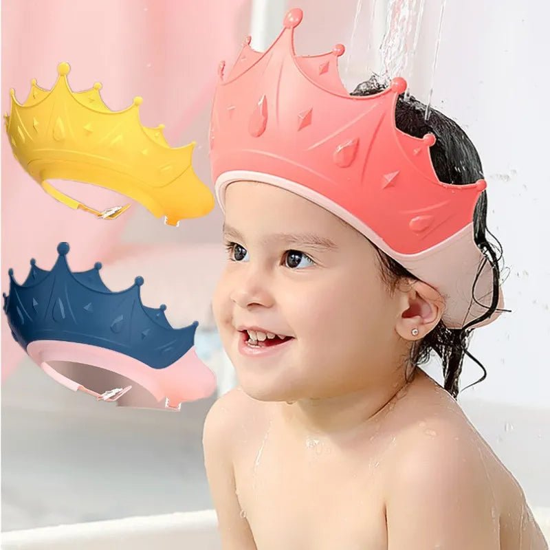 Baby Swim Shower Cap Bath Shampoo Adjustable Eye Protection Head Water Cover Baby Care Wash Hair Shower Cap For 0-6 Years Kids - BABYONCLOUDS